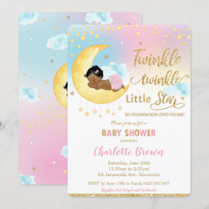 Twinkle Little Star Schattige Little Girl Baby sho Kaart