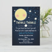TWINKLE Little Star Sparkle Baby shower Invitation (Debout devant)