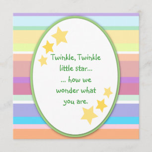 Twinkle Little Star Unisex Baby Shower-uitvindinge Kaart