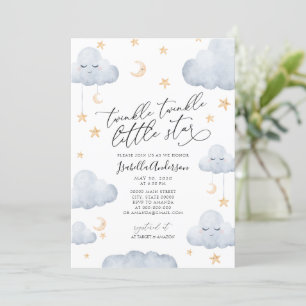 Twinkle Little Star Yellow Neutral Baby shower Kaart