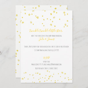 Twinkle Little Stars Baby Shower Invitations Kaart