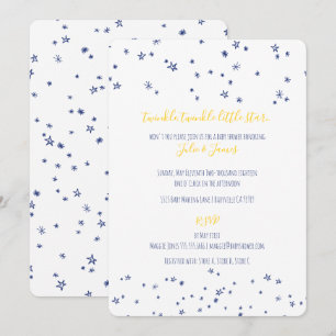 Twinkle Little Stars Baby Shower Invitations Kaart