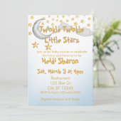 Twinkle Little Stars, twin baby shower Kaart (Staand voorkant)