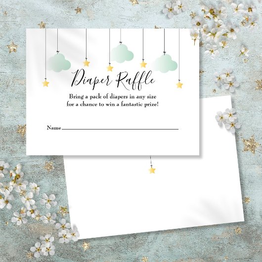 Twinkle luier Raffle Baby shower Informatiekaartje