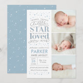 Twinkle Multi Photo Baby Boy Faire-part de naissan (Devant / Derrière)