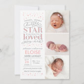 Twinkle Multi Photo Baby Girl Faire-part de naissa (Devant)