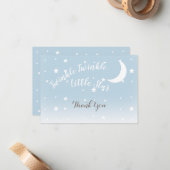 Twinkle petit étoile bleu merci cartes pour notes (Devant/Arrière en situation)