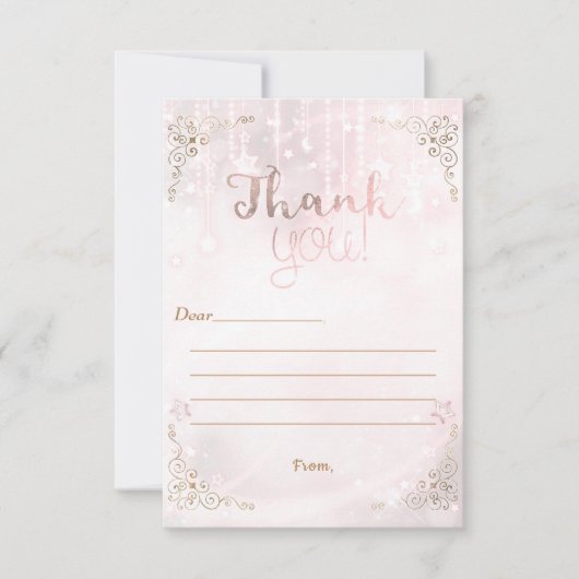 Twinkle petit Rose étoile Merci douche or (Devant)