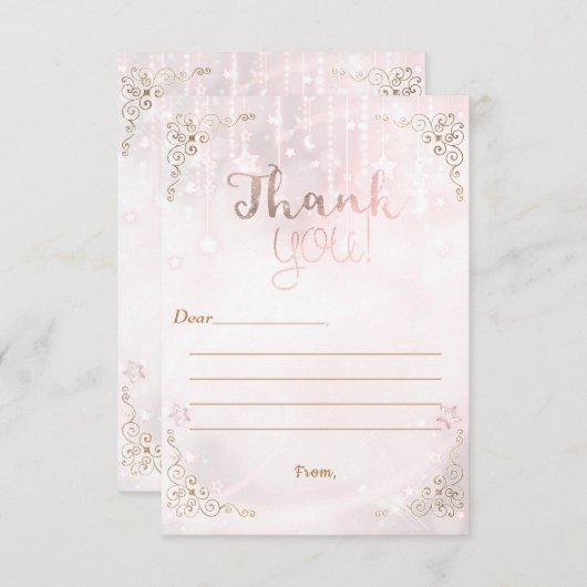 Twinkle petit Rose étoile Merci douche or (Devant / Derrière)