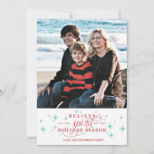 Twinkle Red Script & Blue Stars Carte de Voeux de (Devant)