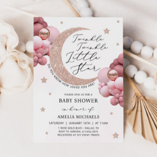 TWINKLE ROZE Baby shower en Sterren Kaart
