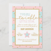 Twinkle Roze Blauw Goud Geslacht Reveal Kaart (Voorkant)