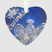 Twinkle Silver Angel Art Gift Holiday Ornament (achterkant)
