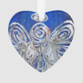 Twinkle Silver Angel Art Gift Holiday Ornament (voorkant)