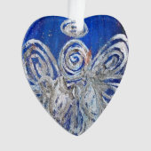 Twinkle Silver Angel Art Gift Holiday Ornament (voorkant)