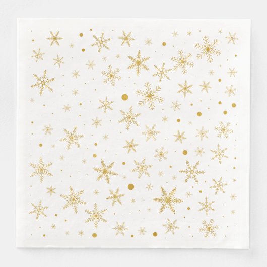 Twinkle Snowflake 3 - Goud & wit- Servet (Voorkant)