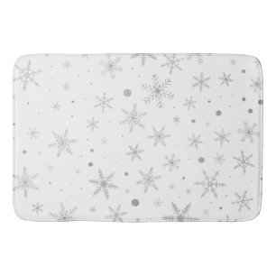 Twinkle Snowflake -Silver Grey & White- Badmat