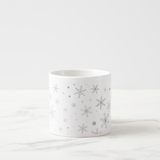 Twinkle Snowflake -Silver Grey & White- Espresso Kop (Voorkant)