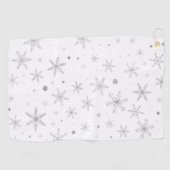 Twinkle Snowflake -Silver Grey & White- Golfhanddoek (Horizontaal)