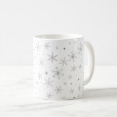 Twinkle Snowflake -Silver Grey & White- Koffiemok (Voorkant rechts)