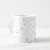 Twinkle Snowflake -Silver Grey & White- Koffiemok (Voorkant links)