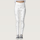 Twinkle Snowflake -Silver Grey & White- Leggings (Voorkant)