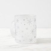 Twinkle Snowflake -Silver Grey & White- Matglas Koffiemok (Voorkant links)