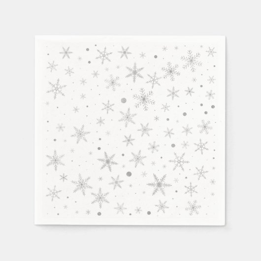 Twinkle Snowflake -Silver Grey & White- Servet (Voorkant)