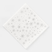 Twinkle Snowflake -Silver Grey & White- Servetten (Hoek)
