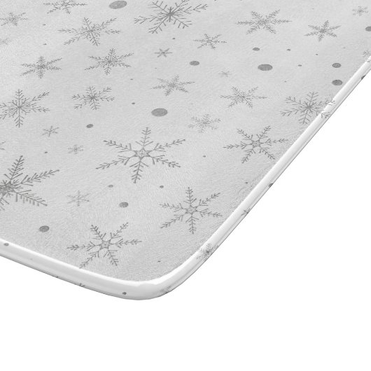 Twinkle Snowflake -Silver Grey & White- Snijplank (Hoek)