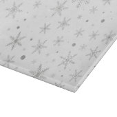 Twinkle Snowflake -Silver Grey & White- Snijplank (Hoek)