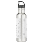 Twinkle Snowflake -Silver Grey & White- Waterfles (Achterkant)