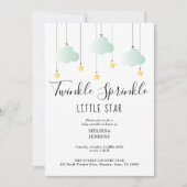 Twinkle Sprinkle Neutral QR Code Baby shower Kaart (Voorkant)