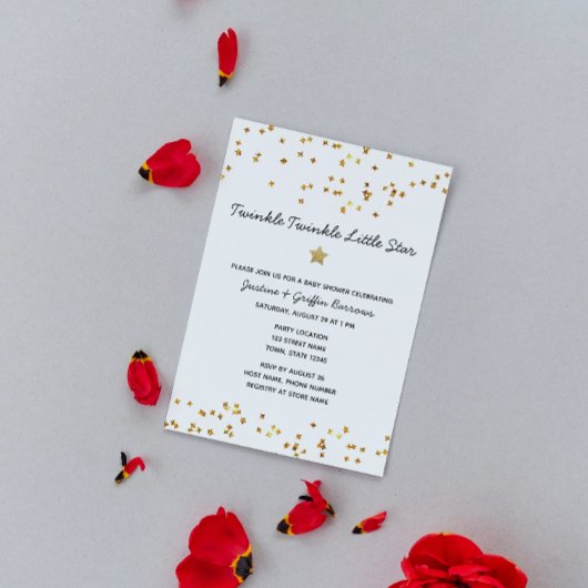 Twinkle Star Baby shower Invitation Kaart