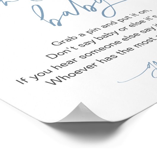 Twinkle Star Baby Shower Spel voor Jongens - Geen Poster (Hoek)