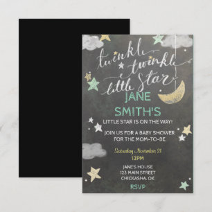 Twinkle Star Baby shower Uitnodigen Kaart