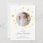 Twinkle Star Geslacht Neutraal Pasgeboren Baby Geb Aankondiging (Voorkant)