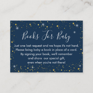Twinkle Star Navy & Gold Book Request Cards Informatiekaartje