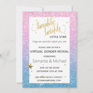 Twinkle Star Virtueel Glitter Geslacht Reveal Fees Kaart