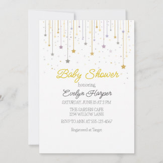 Twinkle stars Baby Shower Invitation Kaart