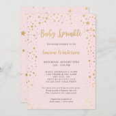 Twinkle Stars Baby Sprinkl invitation (Devant / Derrière)