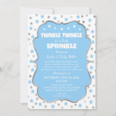 Twinkle Stars Baby Sprinkle Boy Uitnodigingen (Voorkant)
