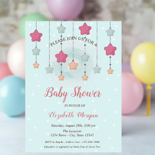 Twinkle Stars Geslacht Reveal Blauwe Stippen Baby Kaart
