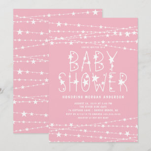 Twinkle Stars Girl Baby shower Kaart