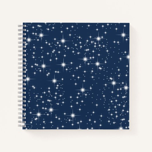 Twinkle sterren op Navy Blue Notitieboek (Voorkant)