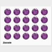 Twinkle String Lights Dank u paarse Ronde Sticker (Vel)