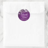 Twinkle String Lights Dank u paarse Ronde Sticker (Tas)
