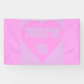 Twinkle tenen Tina roze en mauve pastels hart Spandoek (Horizontaal)