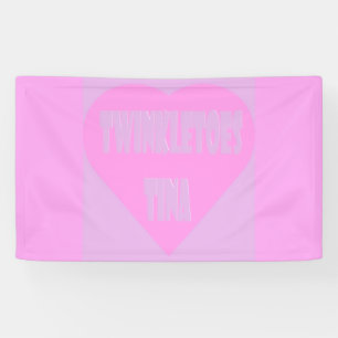 Twinkle tenen Tina roze en mauve pastels hart Spandoek
