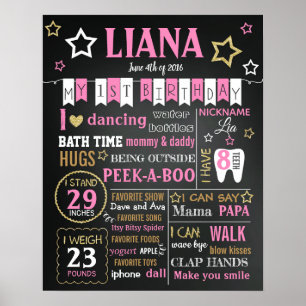 Twinkle Tiwnkle affiche d'anniversaire Little Star